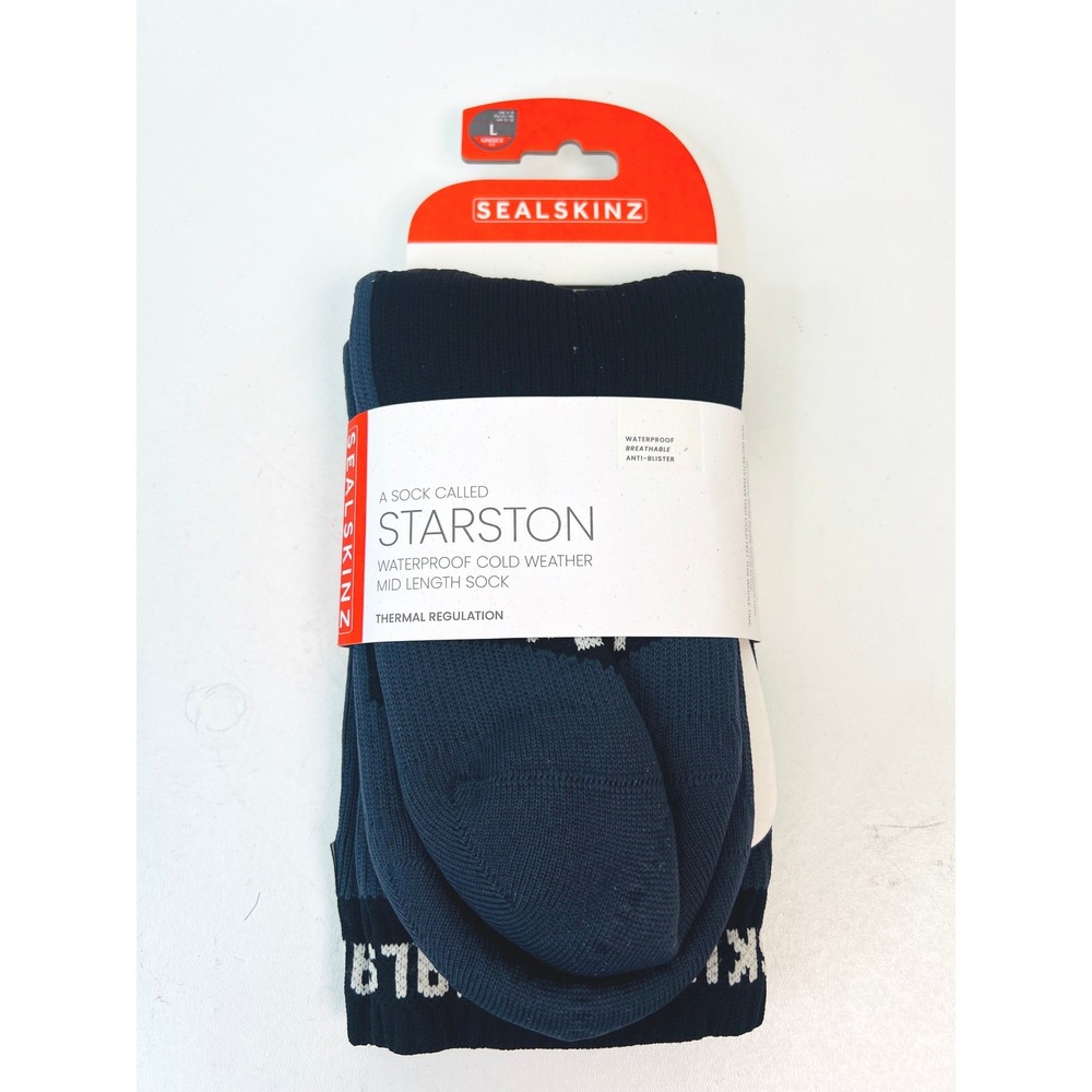 Sealskinz Starston Waterproof Cold Weather Mid Length Sock Black Large 10-12